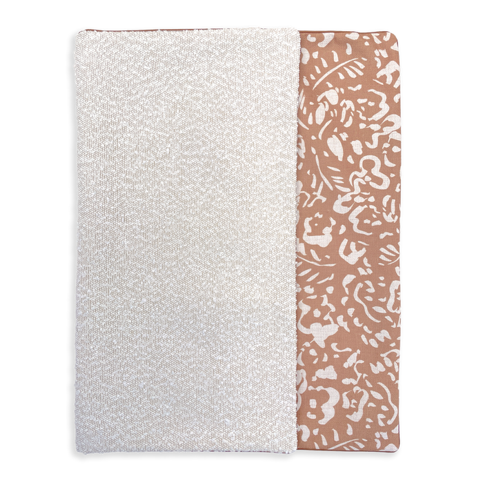 Additional Bouclé Bed Cover BARK - Neutral Brushstrokes