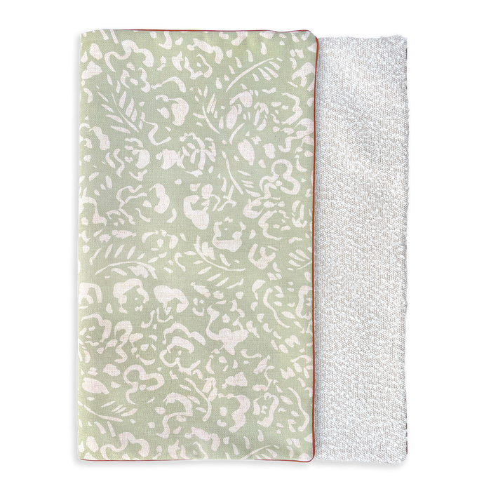 Additional Bouclé Bed Cover SAGE - Neutral Brushstrokes