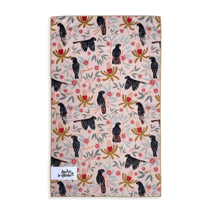 Sunset cockatoo beach and bath towel