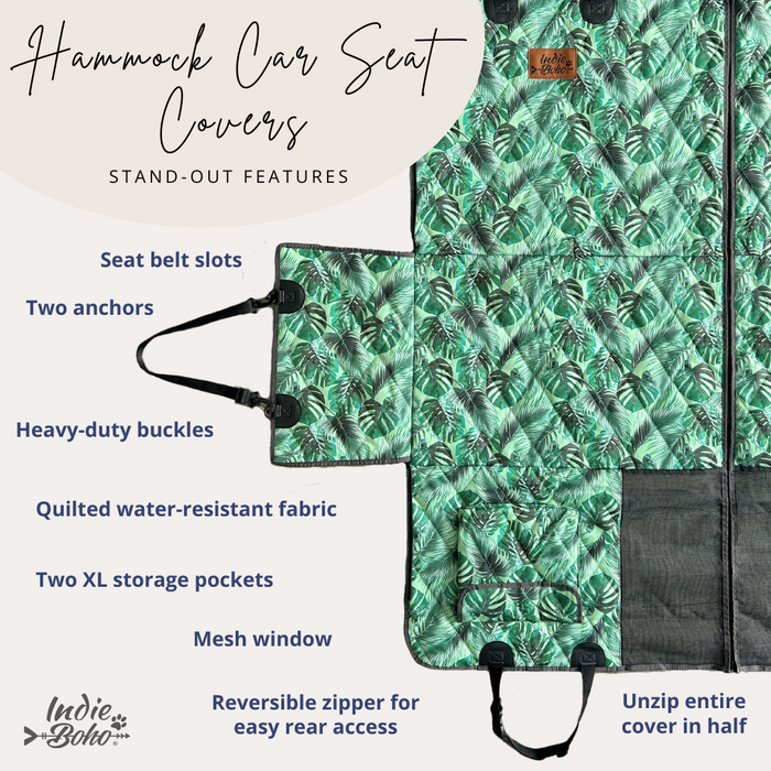 Dog Hammock Back Seat Cover | Leopard Luxe | Car 2-in-1 System