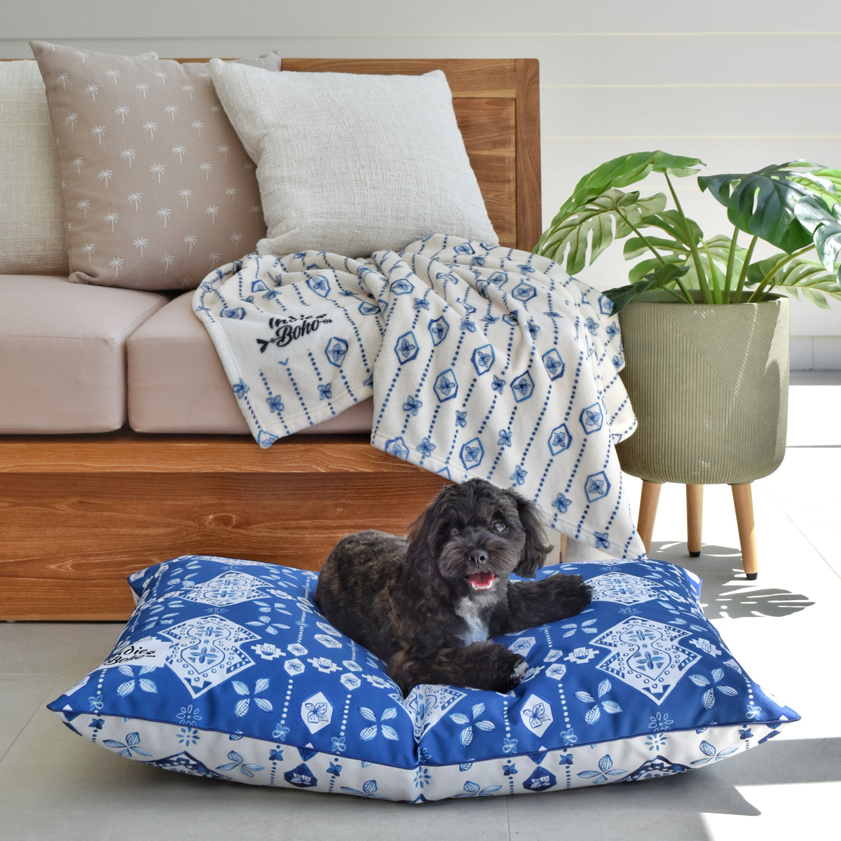 Noosa Nights WaterResistant LARGE Dog Bed Indie Boho