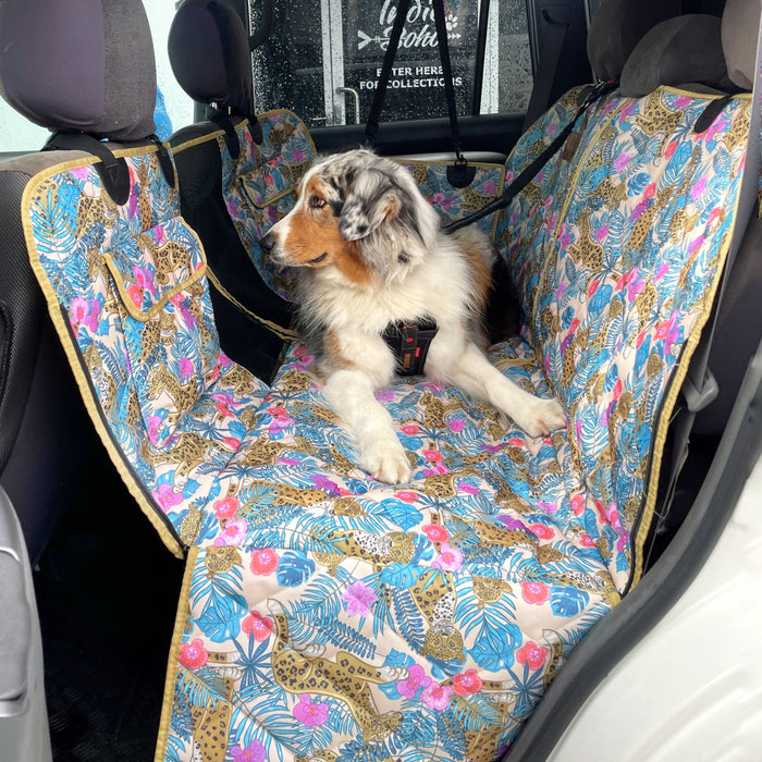 Dog Hammock Back Seat Cover | Leopard Luxe | Car 2-in-1 System