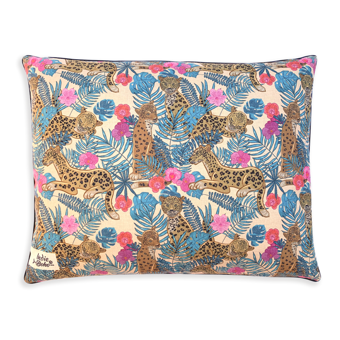 Leopard Luxe Linen-Blend - LARGE Pet Bed