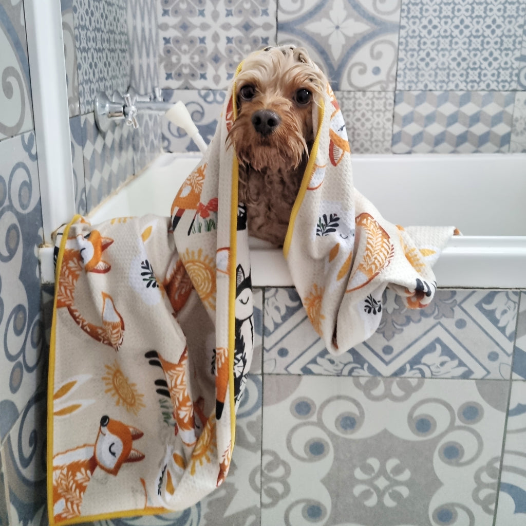 Foxy Tales cavoodle bath towel