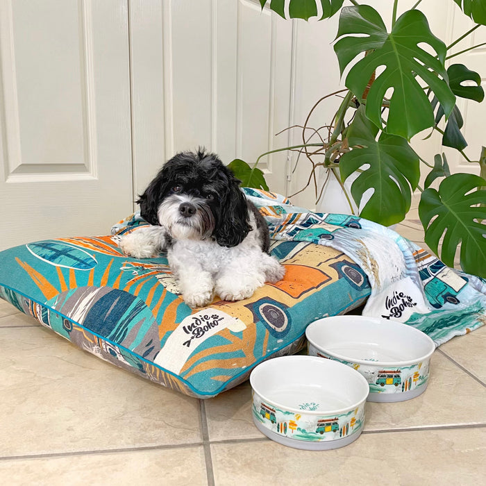Ceramic Dog Bowl Set - Byron Surf
