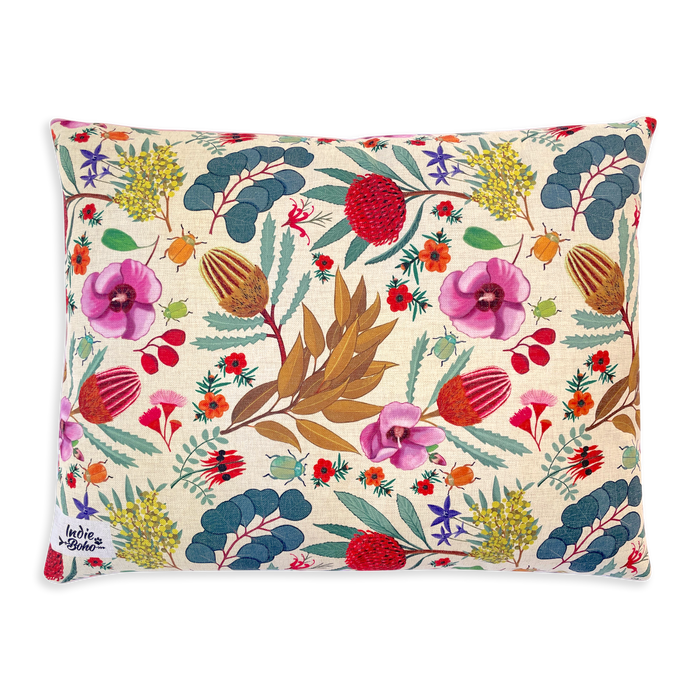 Native Flora Linen-Blend – MEDIUM Pet Bed