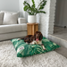 Cocker spaniel on extra large palm leaves washable reversible linen dog bed
