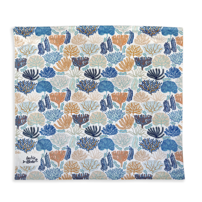 Indie Boho Soft washable dog blanket with coral reef pattern Australia