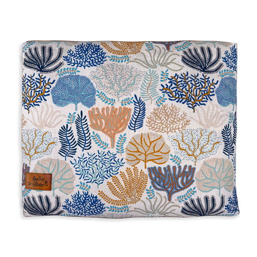 Washable bed for large dogs Australia with Coral Reef design by Australian Artist Jocelyn Proust