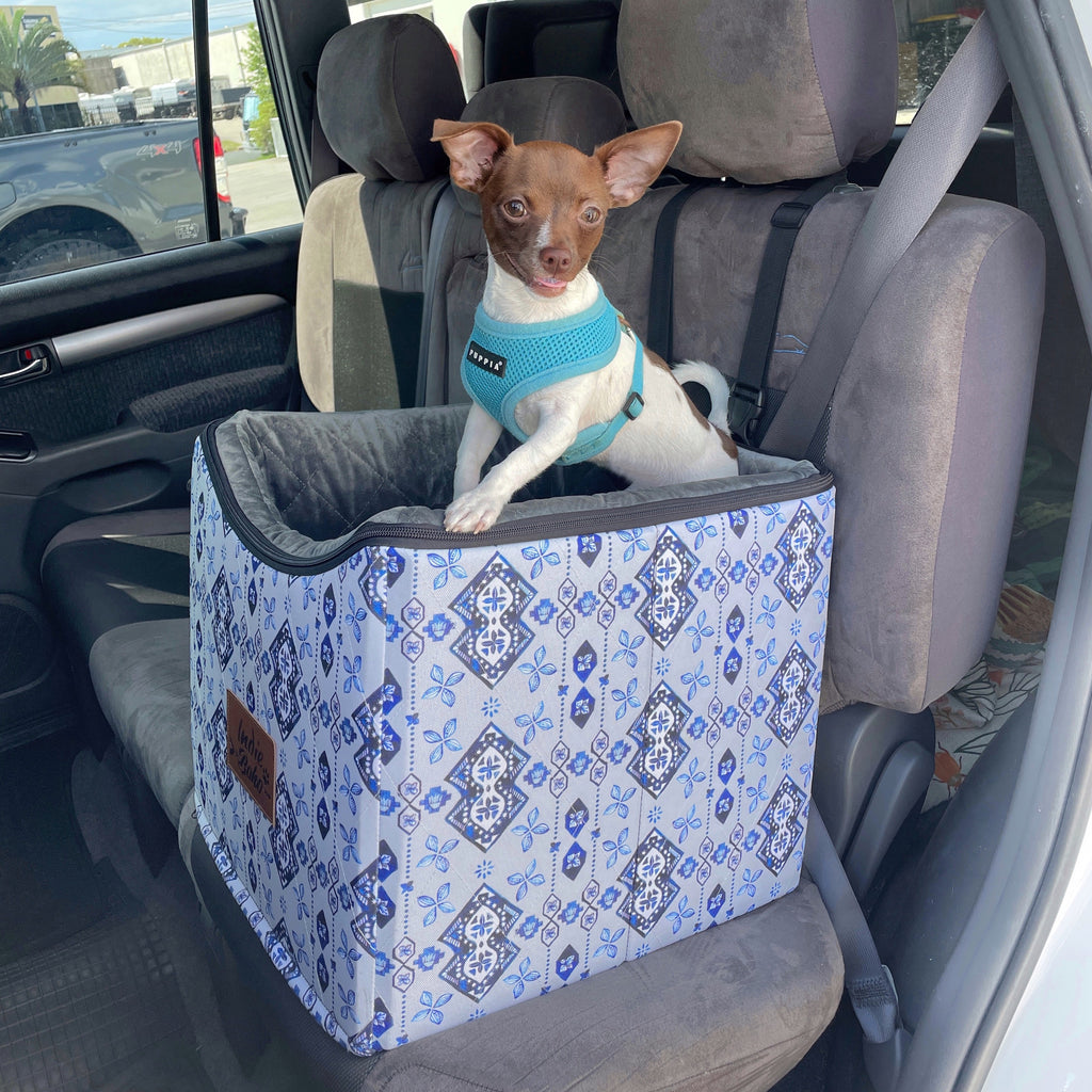 Safe and secure dog car seat for small dogs front seat