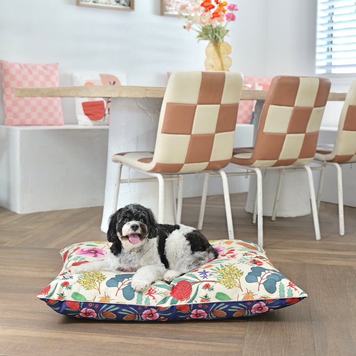 Native Flora Linen-Blend – LARGE Dog Bed
