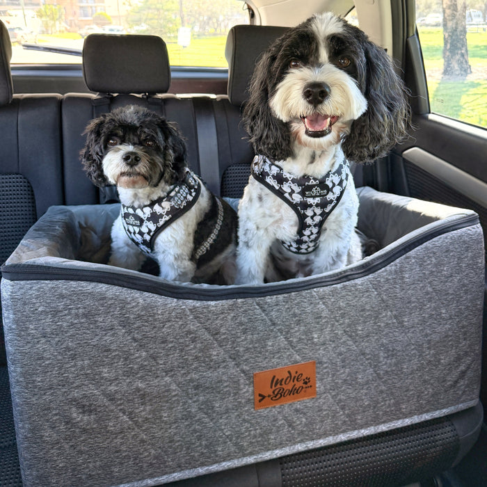Car Pet Booster Seats DOUBLE Size - Grey Weave (Pre-Order)
