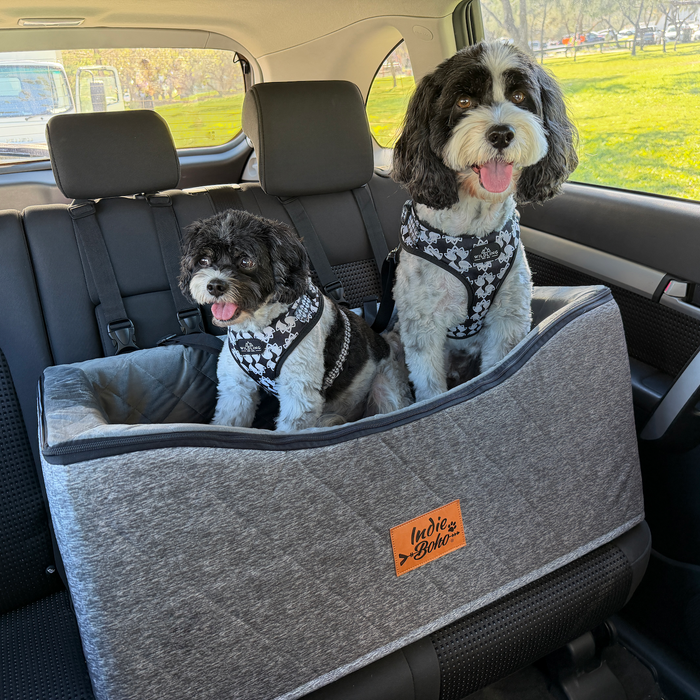 Car Pet Booster Seats DOUBLE Size - Grey Weave (Pre-Order)