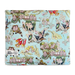 flat image of huge extra extra large XXL pet bed and dog bed showing may gibbs sky blue gumnut babies and bush babies design, linen blend dog bed australia