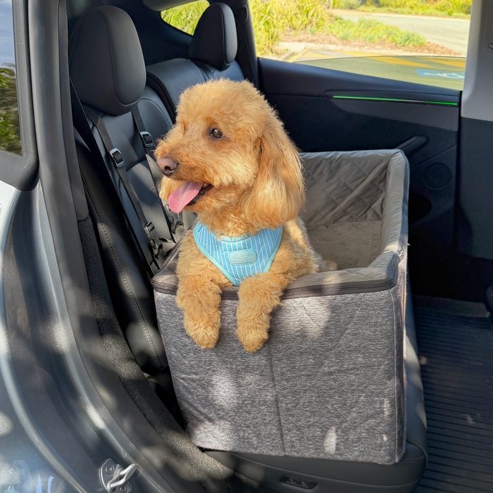 Car Pet Booster Seats DOUBLE Size - Grey Weave (Pre-Order)