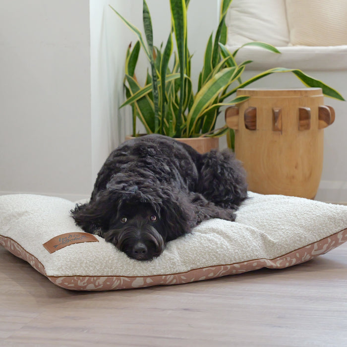 Neutral Brushstrokes Bouclé CLAY – EXTRA LARGE Dog Bed