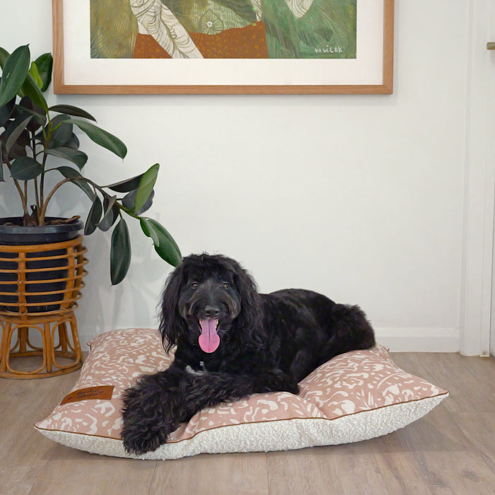 Neutral Brushstrokes Bouclé CLAY – EXTRA LARGE Dog Bed