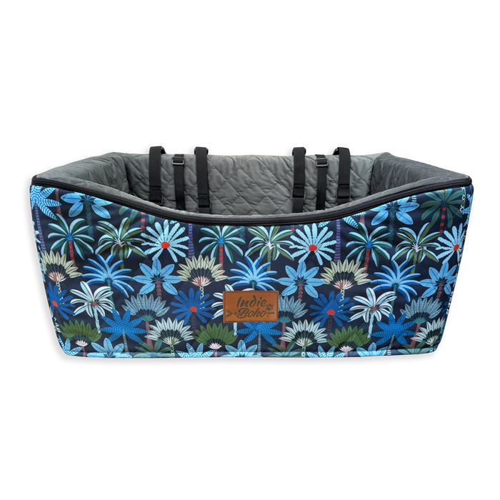 Sturdy pet large size travel bed for car that boosts small and medium dogs to window height