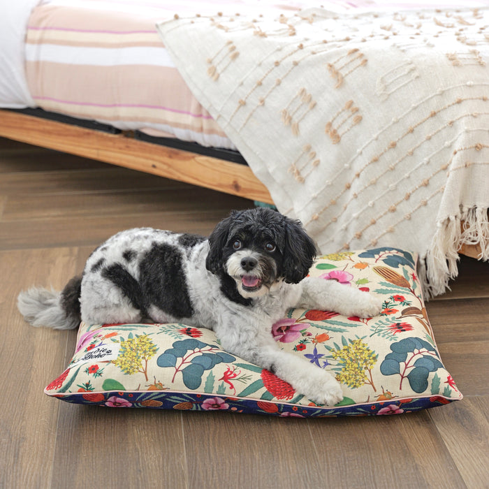 Native Flora Linen-Blend – MEDIUM Pet Bed