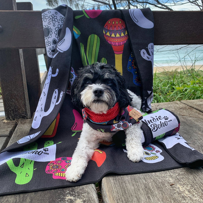 Mexican Skulls Pet Travel Towel (SECONDS)