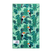 dog beach towel in tropical leaves toucans